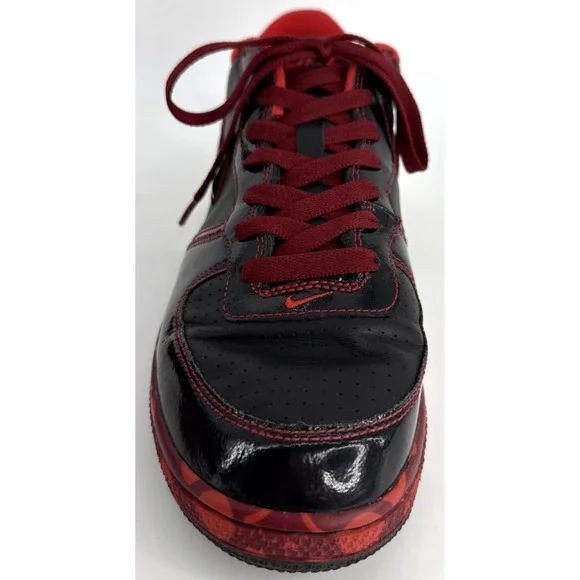Nike Air Force 1 Low Men's 8.5 Black Red Swirl Midsole 2007 Y2K Retro
